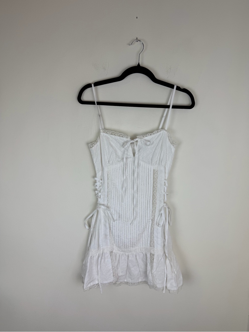 NWT Praerie White Eyelet Lace 100% Cotton Mini Dress size XS - Picture 2 of 7